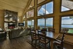 Floor to ceiling windows make you feel like you`re soaring